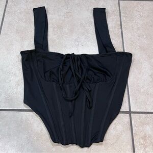 Tic toc‎ women’s corset style top size S black Sleeveless crop Sexy